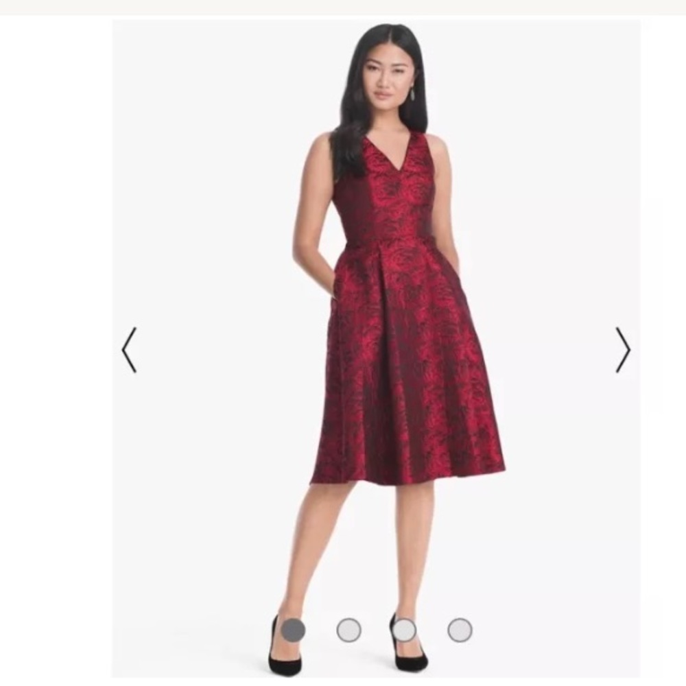White House Black Market Jacquard Fit&Flare Dress